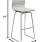 Two 41' White Leatherette And Steel Bar Stools By Homeroots | Bar Stools | Modishstore - 2