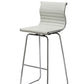 Two 41' White Leatherette And Steel Bar Stools By Homeroots | Bar Stools | Modishstore - 3