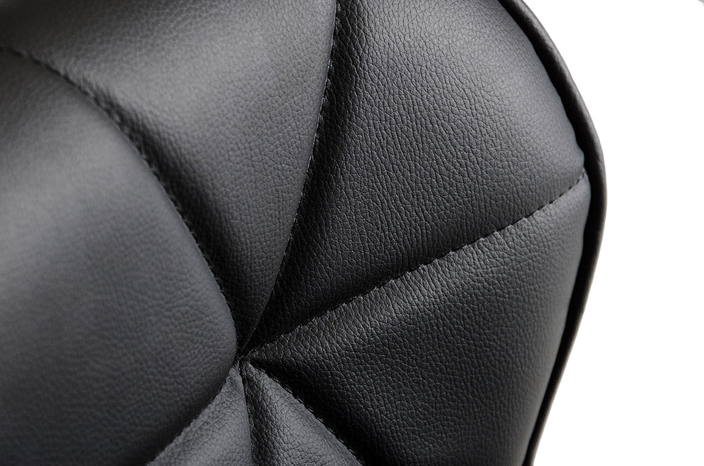 42' Black Eco Leather And Steel Bar Stool By Homeroots | Bar Stools | Modishstore - 3