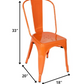 Four 33' Orange Steel Side Chairs By Homeroots | Dining Chairs | Modishstore - 2