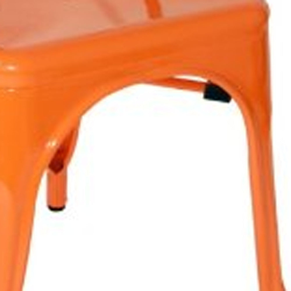 Four 33' Orange Steel Side Chairs By Homeroots | Dining Chairs | Modishstore - 4