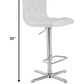 35' White Leatherette And Steel Bar Stool By Homeroots | Bar Stools | Modishstore - 2