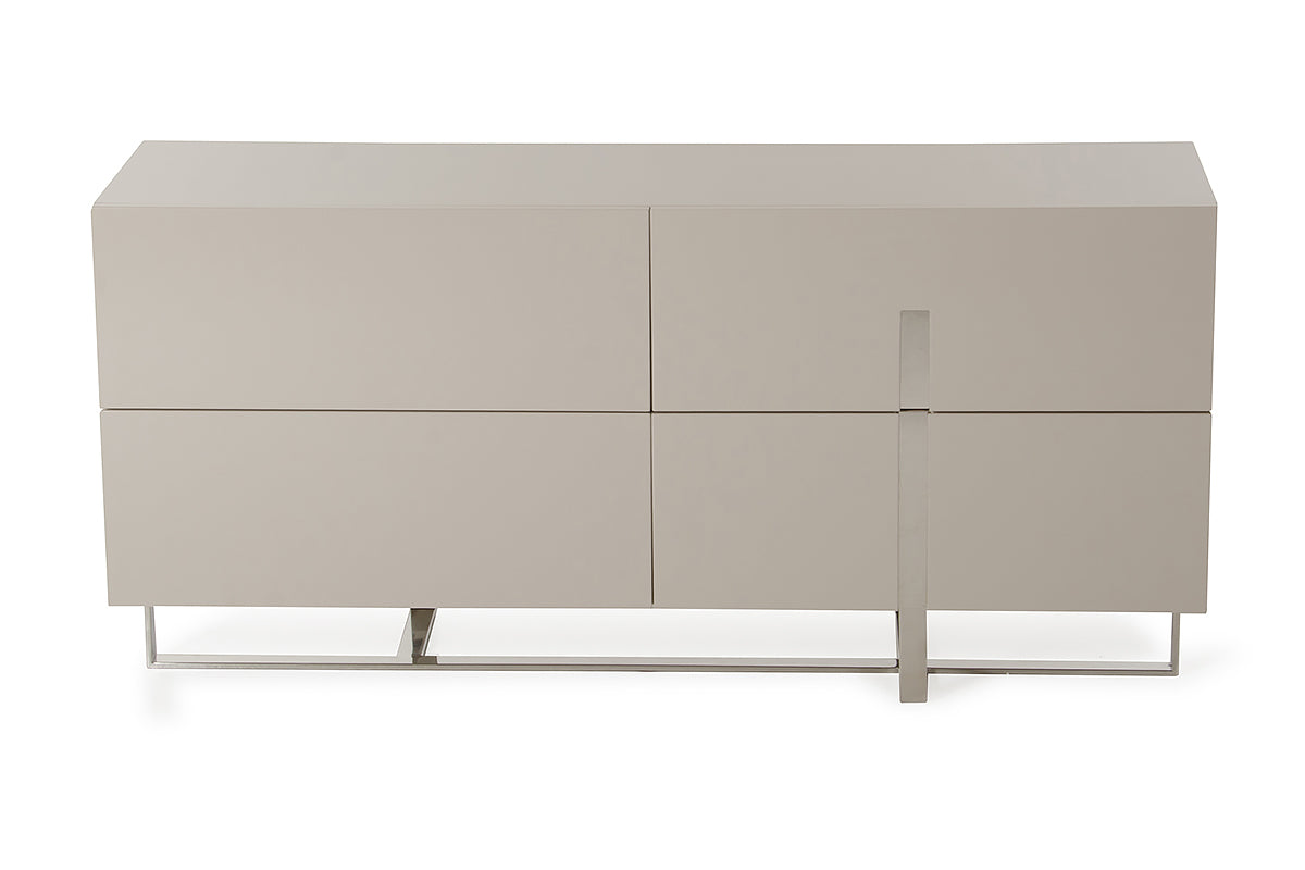 Minimalist Light Gray 3 Drawer Dresser By Homeroots | Dressers | Modishstore - 2