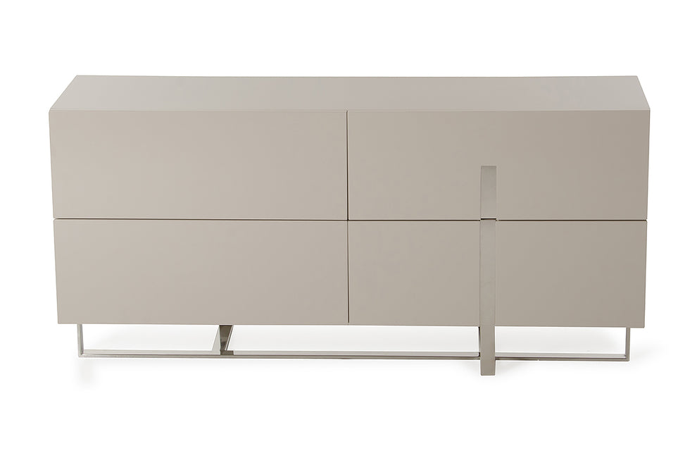 Minimalist Light Gray 3 Drawer Dresser By Homeroots | Dressers | Modishstore - 2