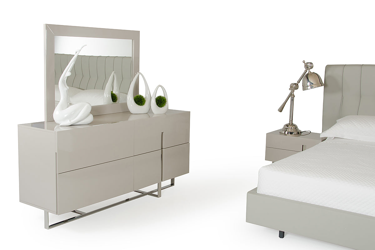 Minimalist Light Gray 3 Drawer Dresser By Homeroots | Dressers | Modishstore - 3