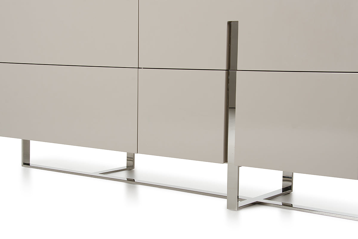 Minimalist Light Gray 3 Drawer Dresser By Homeroots | Dressers | Modishstore - 4