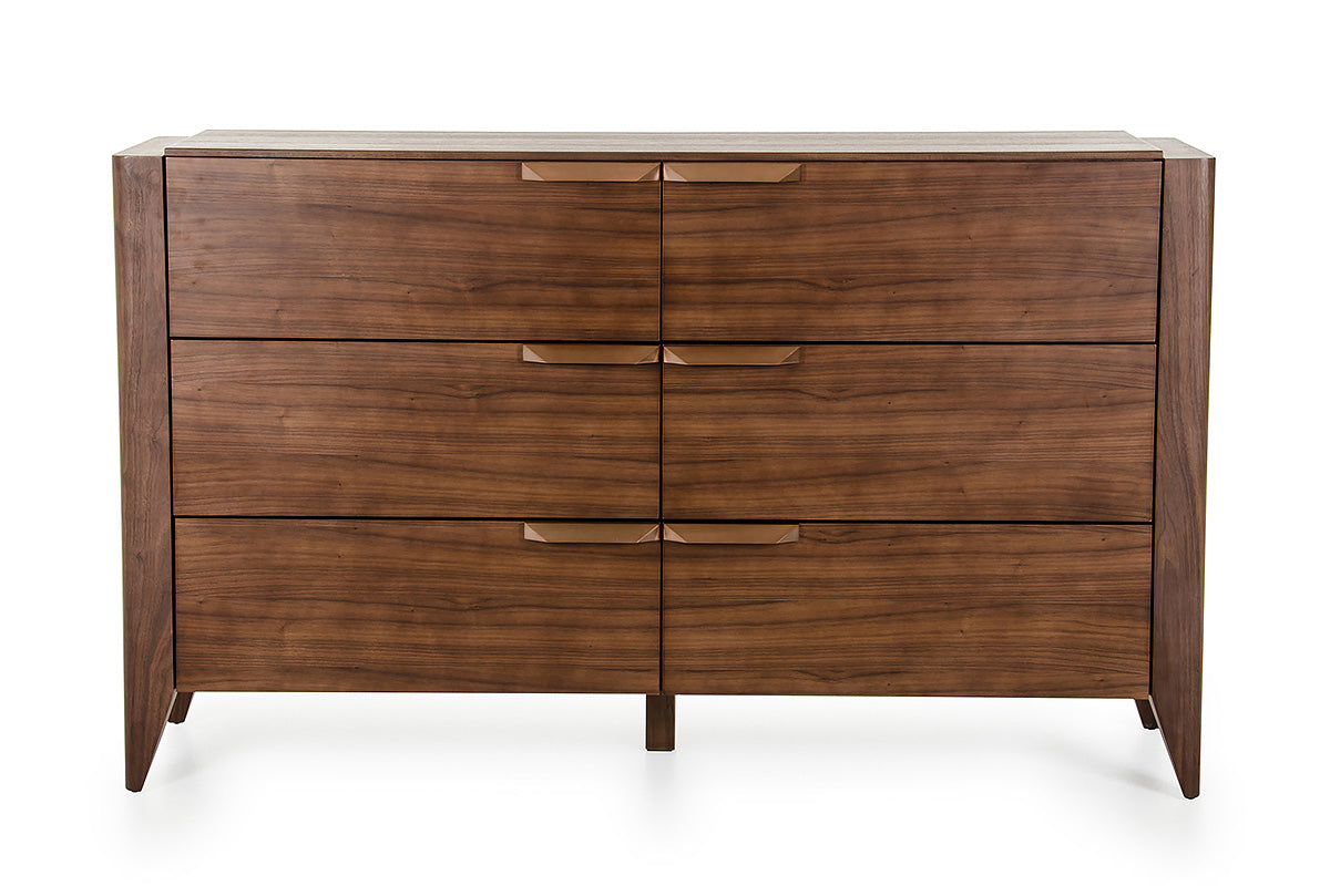 38' Tobacco Veneer And Mdf Dresser With 6 Drawers By Homeroots | Dressers | Modishstore