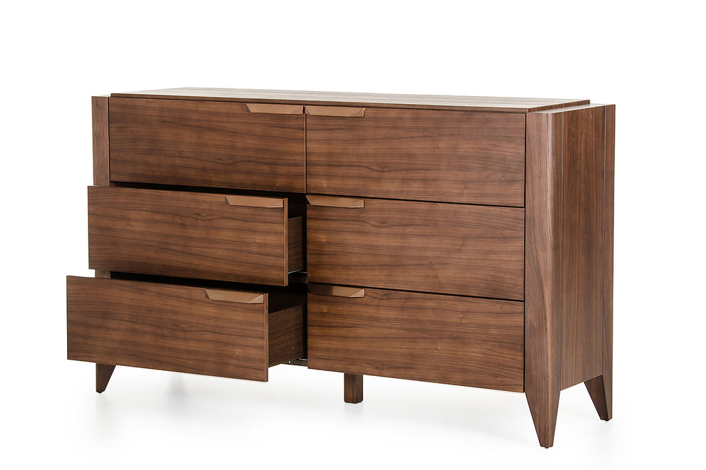 38' Tobacco Veneer And Mdf Dresser With 6 Drawers By Homeroots | Dressers | Modishstore - 2