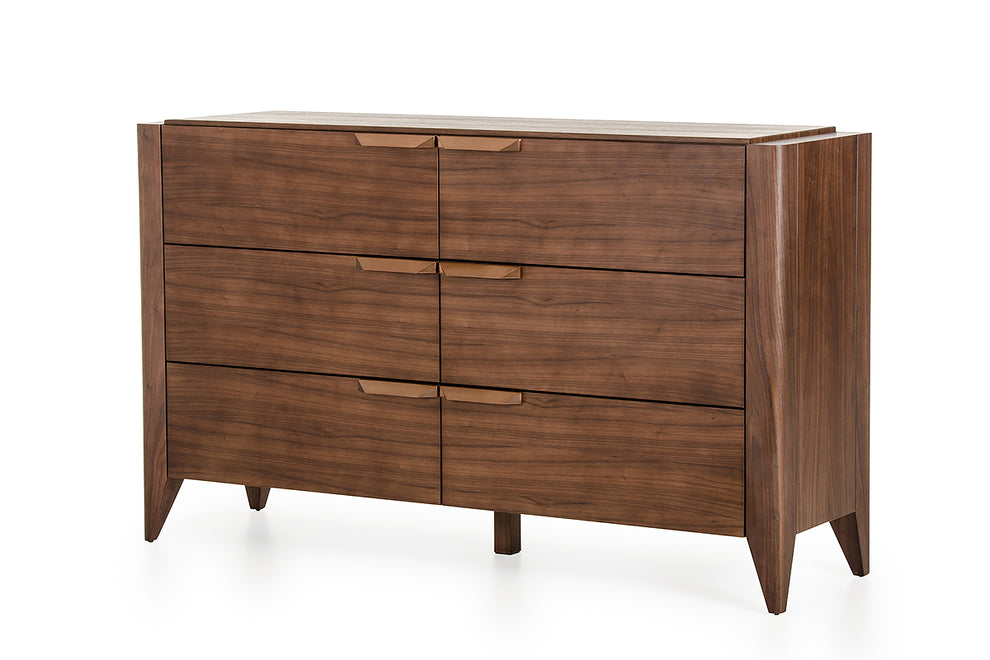 38' Tobacco Veneer And Mdf Dresser With 6 Drawers By Homeroots | Dressers | Modishstore - 3
