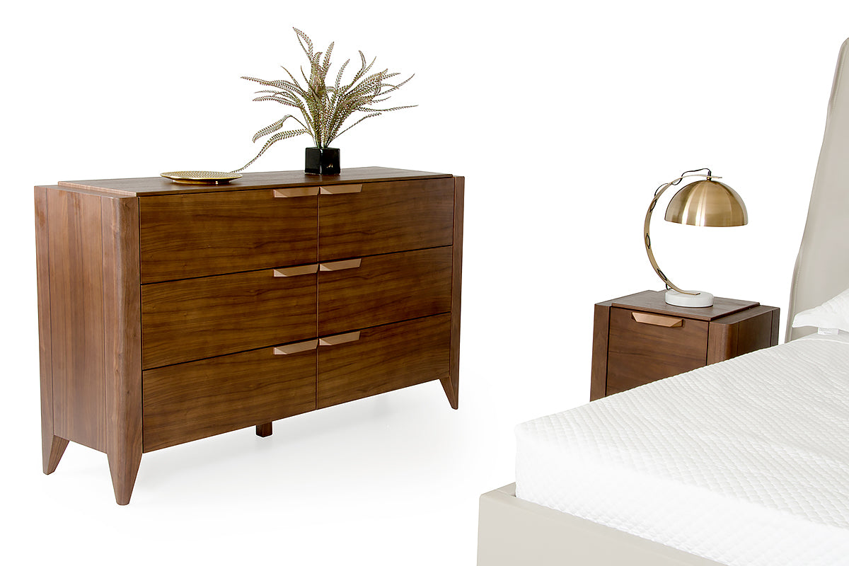 38' Tobacco Veneer And Mdf Dresser With 6 Drawers By Homeroots | Dressers | Modishstore - 5