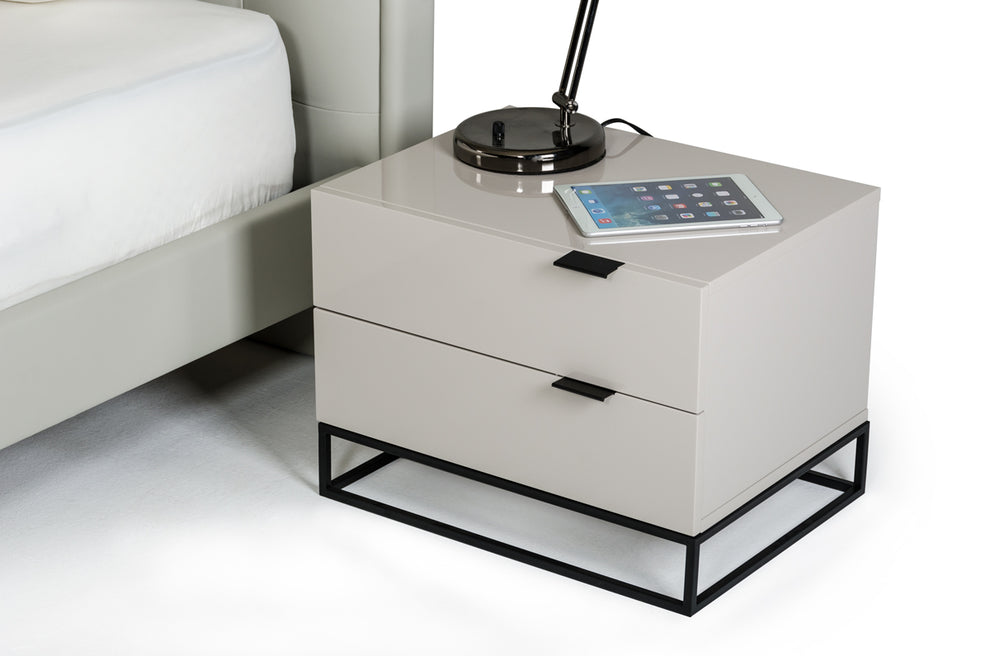 16' Grey Mdf And Metal Nightstand By Homeroots | Nightstands | Modishstore - 2