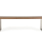 71' Modern Walnut Wood Finish Chrome Leg Bench By Homeroots | Benches | Modishstore - 2