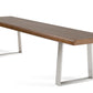 71' Modern Walnut Wood Finish Chrome Leg Bench By Homeroots | Benches | Modishstore - 3
