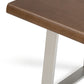 71' Modern Walnut Wood Finish Chrome Leg Bench By Homeroots | Benches | Modishstore - 5