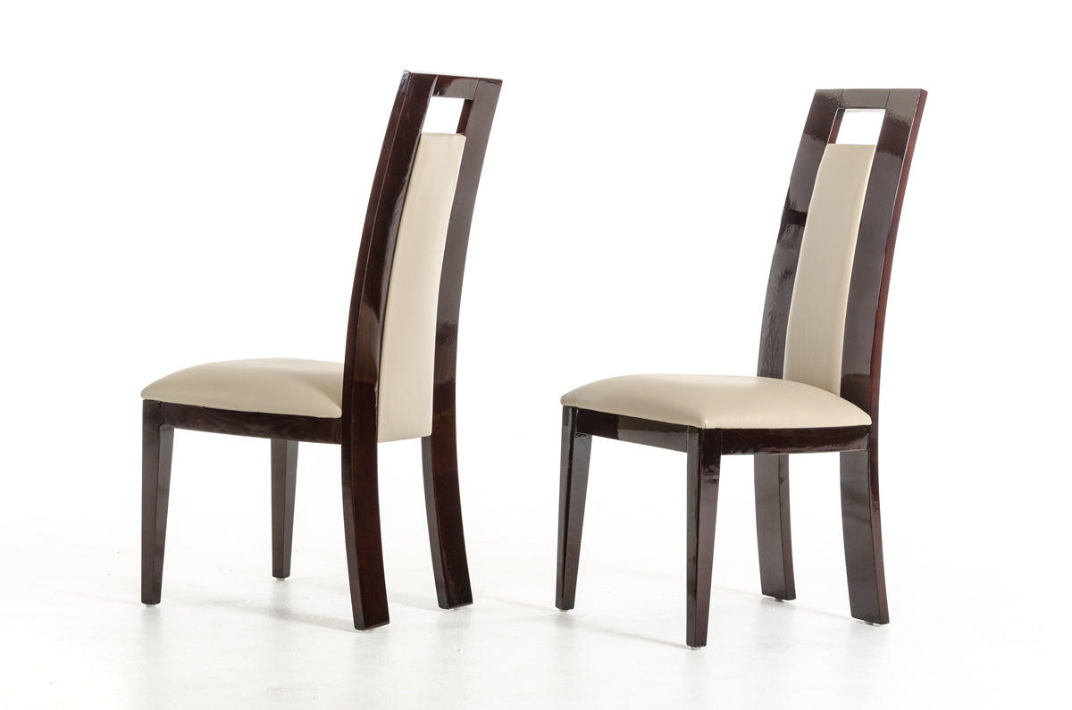Two 42' Leatherette And Wood Dining Chair By Homeroots | Dining Chairs | Modishstore - 2