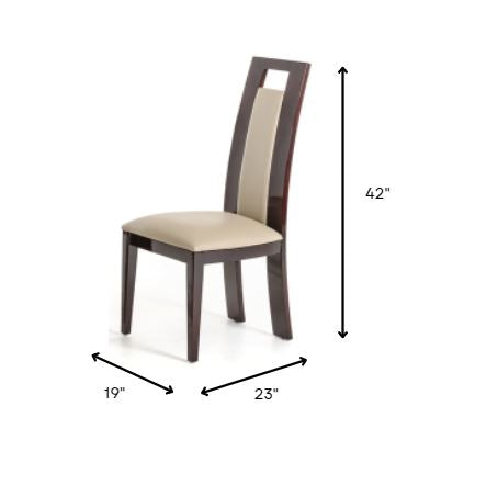 Two 42' Leatherette And Wood Dining Chair By Homeroots | Dining Chairs | Modishstore - 4