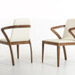 Mod Walnut Wood And Cream Faux Dining Chair By Homeroots | Dining Chairs | Modishstore - 2
