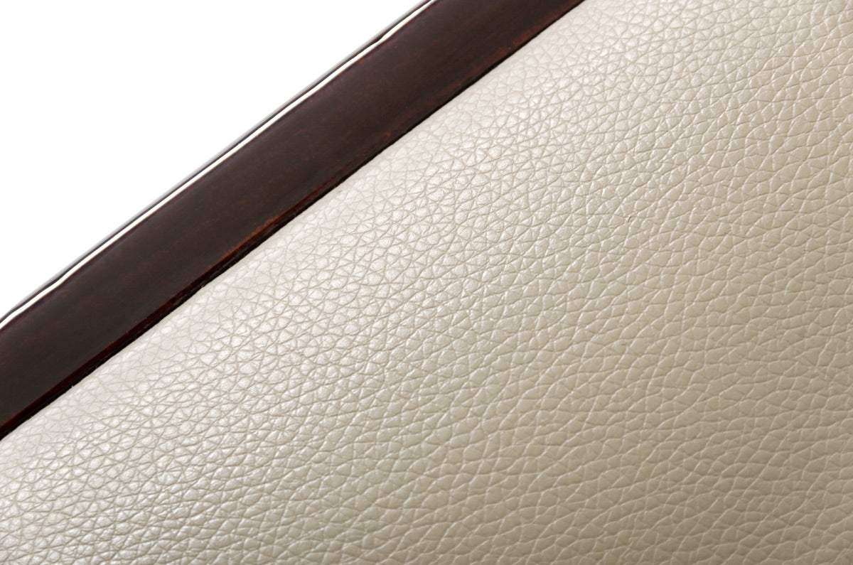 Two 47' Ebony Wood And Taupe Leatherette Dining Chairs By Homeroots | Dining Chairs | Modishstore - 3