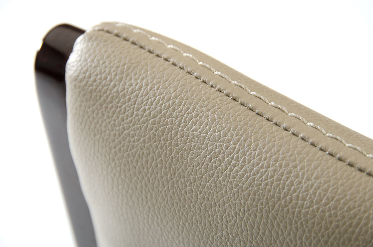 Two 47' Ebony Wood And Taupe Leatherette Dining Chairs By Homeroots | Dining Chairs | Modishstore - 4