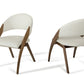 31' Walnut Wood And Cream Leatherette Dining Chair By Homeroots | Dining Chairs | Modishstore
