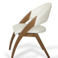 31' Walnut Wood And Cream Leatherette Dining Chair By Homeroots | Dining Chairs | Modishstore - 4