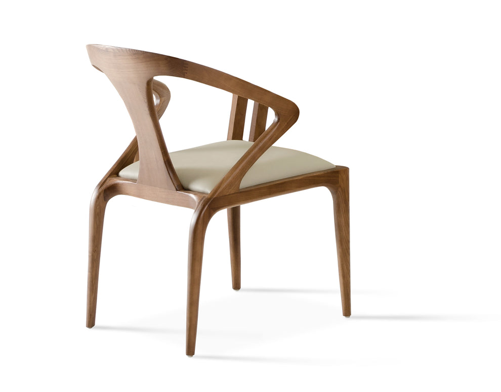 31' Leatherette And Wood Dining Chair By Homeroots | Dining Chairs | Modishstore - 2