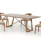 39' Walnut Veneer And Metal Dining Table By Homeroots | Dining Tables | Modishstore