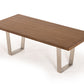 30' Walnut Wood And Stainless Steel Dining Table By Homeroots | Dining Tables | Modishstore - 3