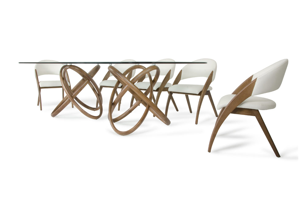 47" Walnut And Glass Dining Table By Homeroots | Dining Tables | Modishstore - 3