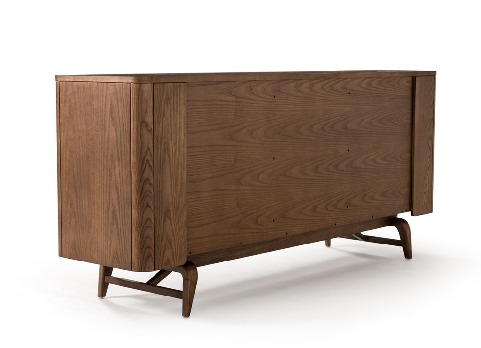 34" Walnut Wood And Veneer Buffet By Homeroots | Sideboards | Modishstore - 4