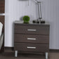 21' Wenge Veneer Mdf And Steel Nightstand By Homeroots | Nightstands | Modishstore