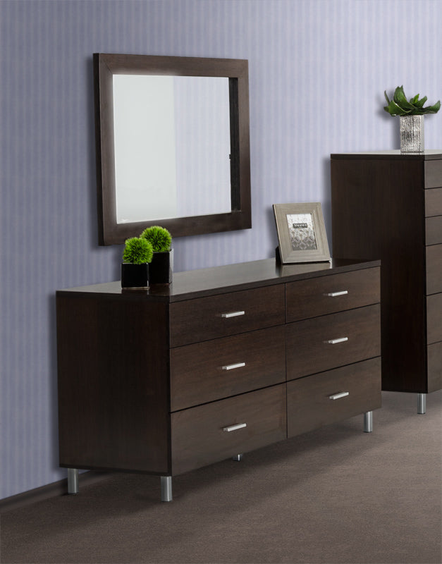 39" Wenge MDF and Glass Mirror By Homeroots | Mirrors | Modishstore
