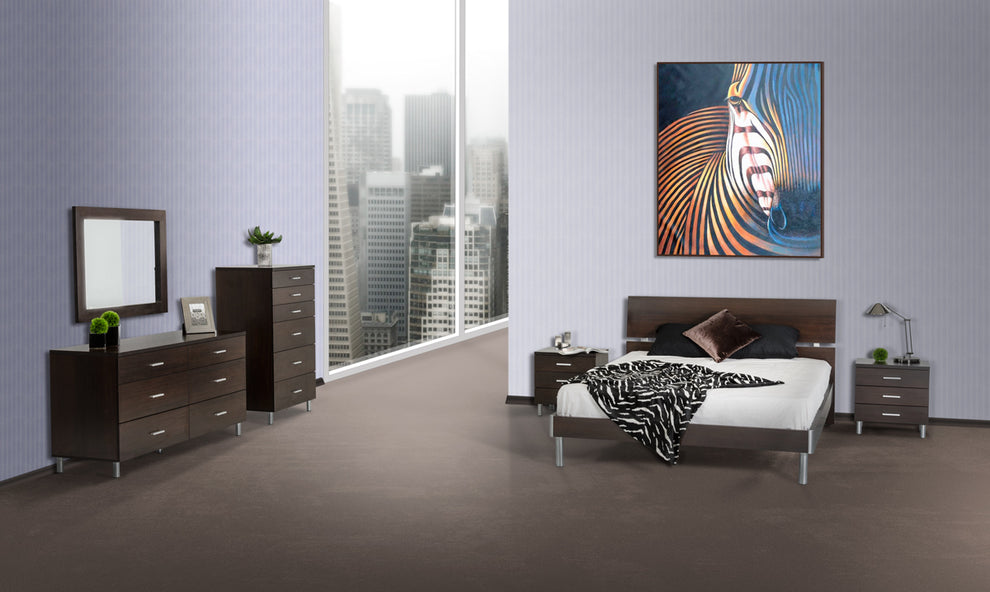 39" Wenge MDF and Glass Mirror By Homeroots | Mirrors | Modishstore - 2