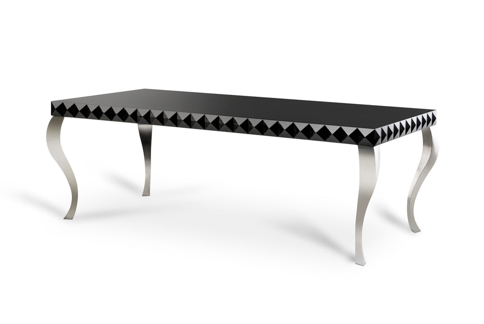 30" Black Lacquer Mdf Dining Table By Homeroots | Dining Tables | Modishstore - 3