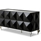 33' Black Lacquer Mdf And Steel Buffet With 3 Doors By Homeroots | Sideboards | Modishstore - 3