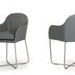 34' Grey Leatherette And Steel Dining Chair By Homeroots | Dining Chairs | Modishstore