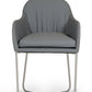 34' Grey Leatherette And Steel Dining Chair By Homeroots | Dining Chairs | Modishstore - 2