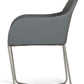34' Grey Leatherette And Steel Dining Chair By Homeroots | Dining Chairs | Modishstore - 4