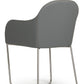 34' Grey Leatherette And Steel Dining Chair By Homeroots | Dining Chairs | Modishstore - 5