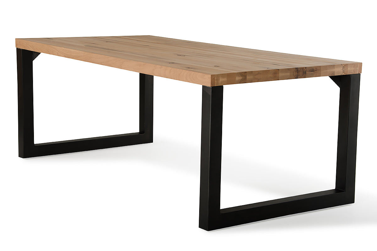30' Aged Oak Wood And Metal Dining Table By Homeroots | Dining Tables | Modishstore - 3