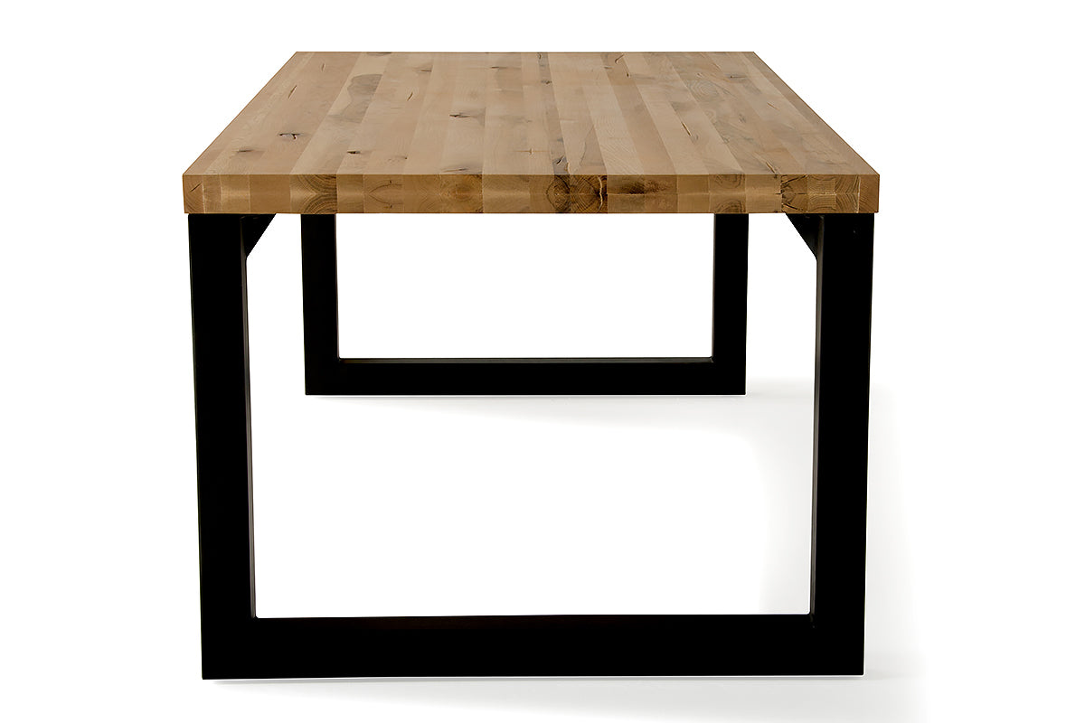 30' Aged Oak Wood And Metal Dining Table By Homeroots | Dining Tables | Modishstore - 4