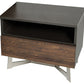 20' Dark Aged Oak Veneer Steel And Wood Nightstand By Homeroots | Nightstands | Modishstore