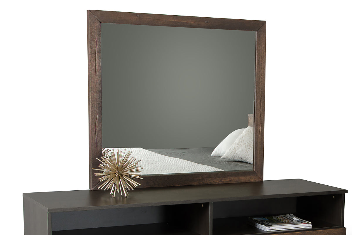 Modern Dark Aged Oak Mirror By Homeroots | Mirrors | Modishstore
