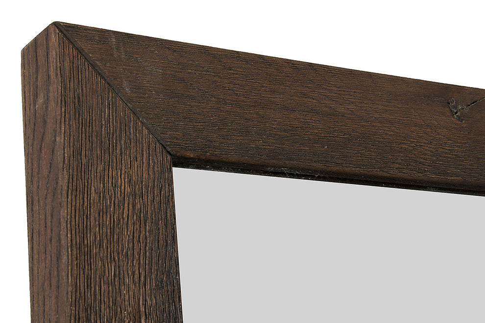 Modern Dark Aged Oak Mirror By Homeroots | Mirrors | Modishstore - 3