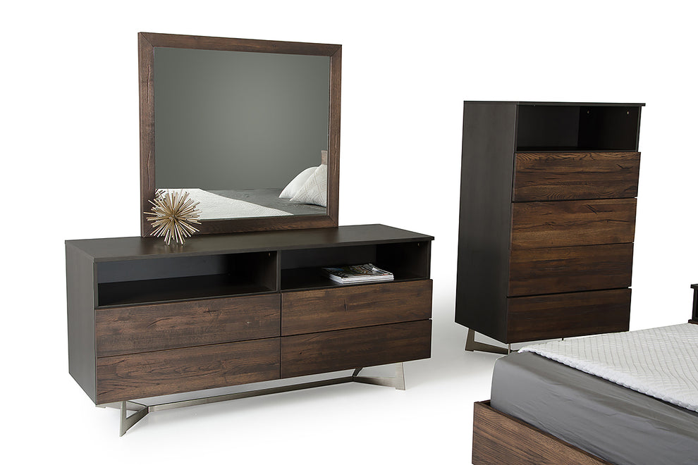 Dark Aged Oak Dresser Or Tv Stand By Homeroots | Dressers | Modishstore - 3