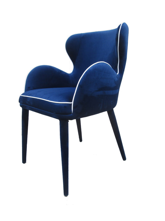33' Blue Fabric And Metal Dining Chair By Homeroots | Dining Chairs | Modishstore