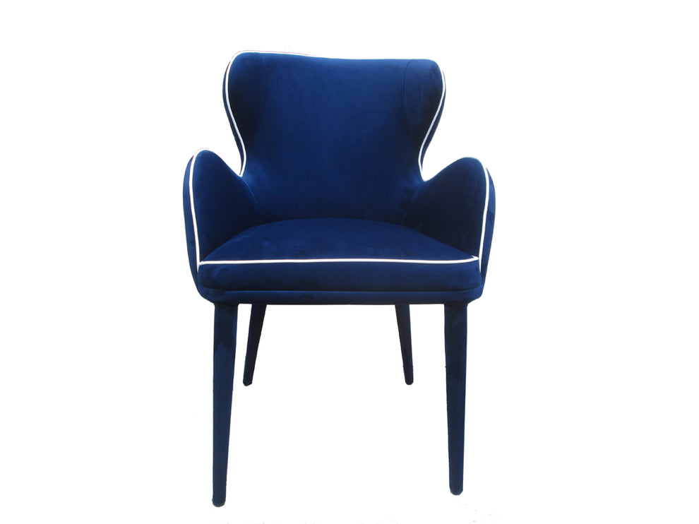 33' Blue Fabric And Metal Dining Chair By Homeroots | Dining Chairs | Modishstore - 2