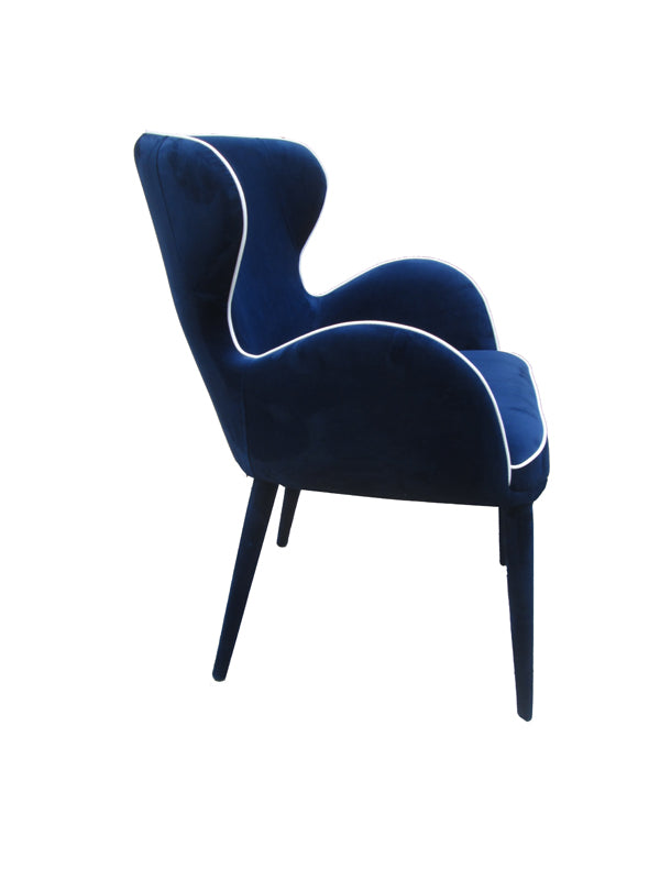 33' Blue Fabric And Metal Dining Chair By Homeroots | Dining Chairs | Modishstore - 3