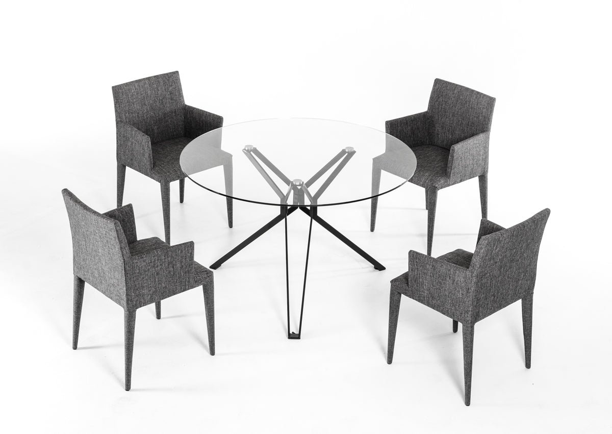 30' Glass And Metal Round Dining Table By Homeroots | Dining Tables | Modishstore - 3