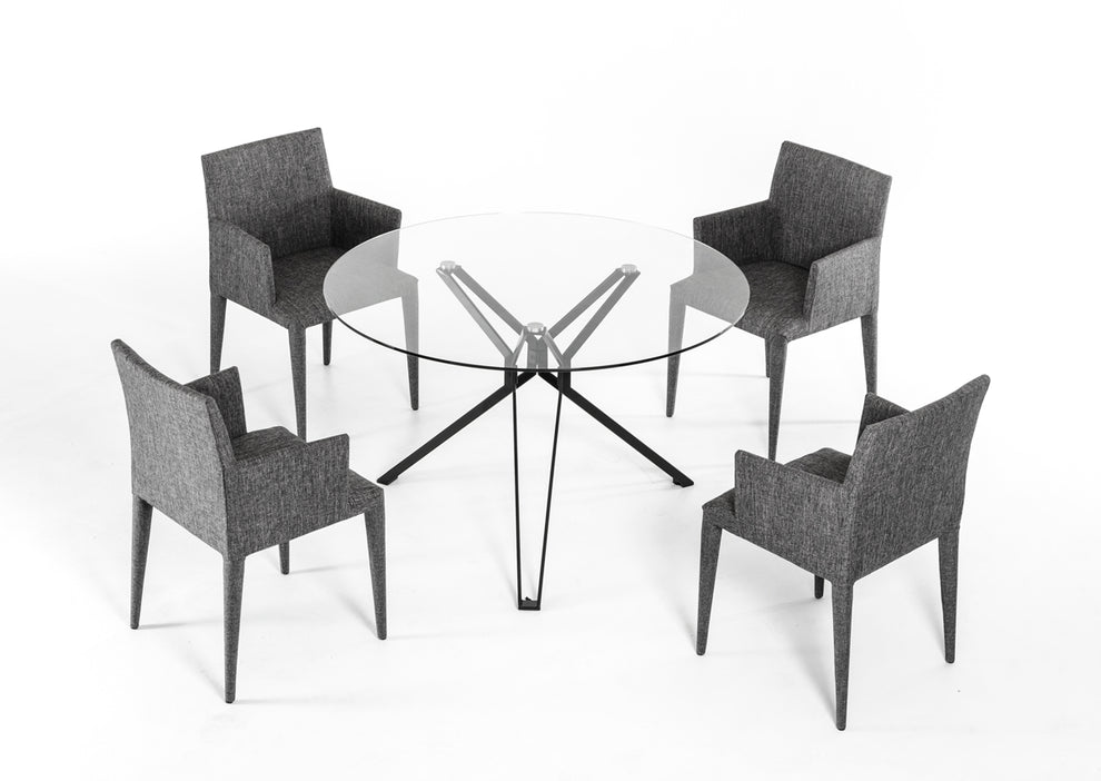 30' Glass And Metal Round Dining Table By Homeroots | Dining Tables | Modishstore - 3